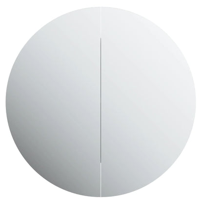 Baderomsspeil Baderomsskap med rundt speil og LED Grå 47x47x17,5 cm
