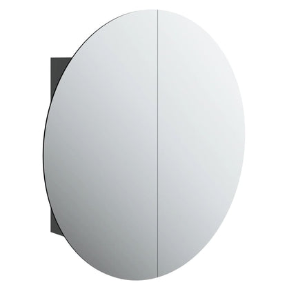 Baderomsspeil Baderomsskap med rundt speil og LED Svart 54x54x17,5 cm
