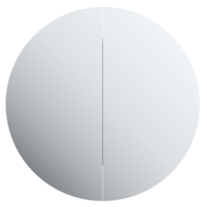 Baderomsspeil Baderomsskap med rundt speil og LED Grå 54x54x17,5 cm