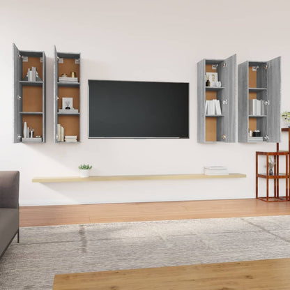 TV-Møbel Sonoma Grå Tv-benker 4 stk 30,5x30x110 cm