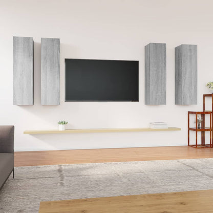 TV-Møbel Sonoma Grå Tv-benker 4 stk 30,5x30x110 cm