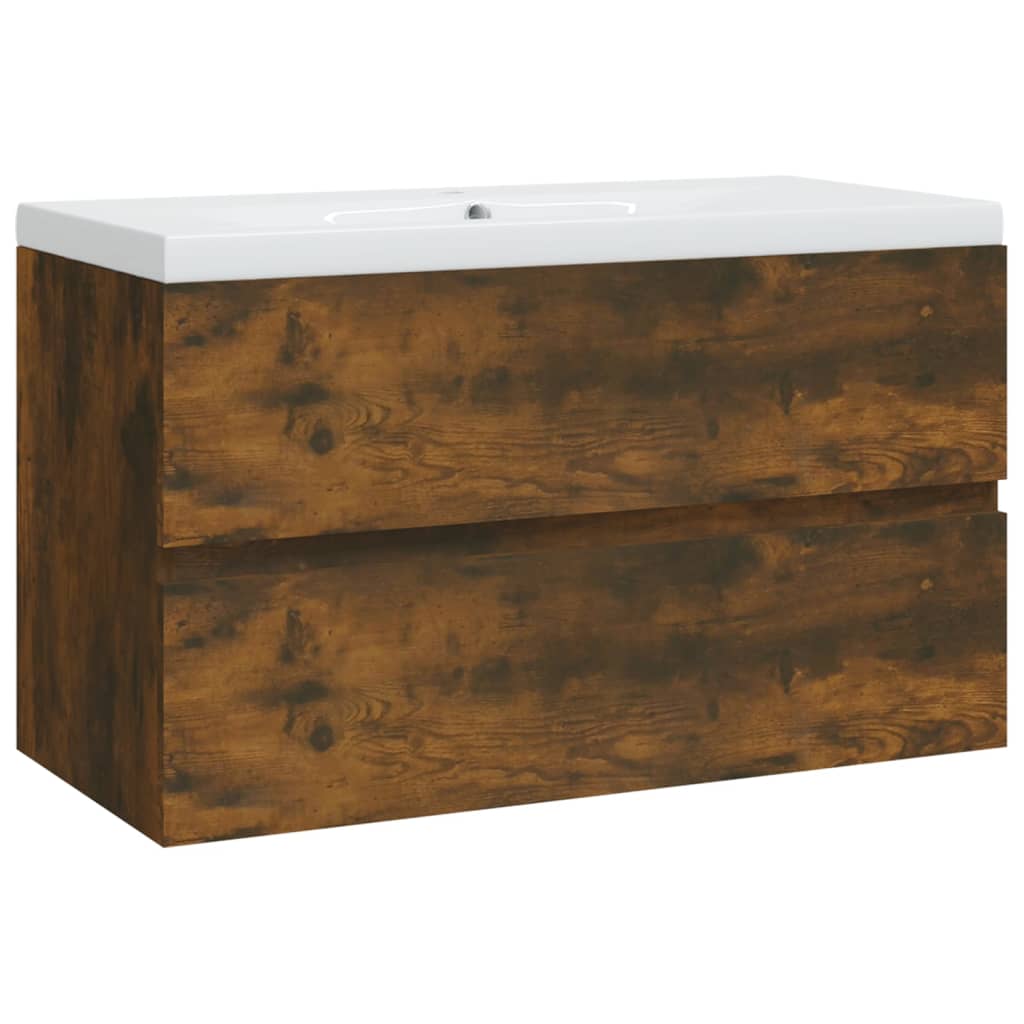 Servantskap Baderom med innebygd vask Røkt eik