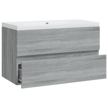 Servantskap Baderom med innebygd vask Sonoma Grå