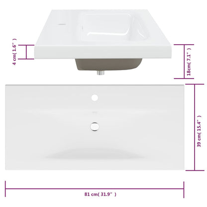 Servantskap Baderom med innebygd vask Røkt eik