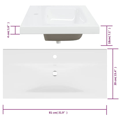 Servantskap Baderom med innebygd vask Sonoma Grå