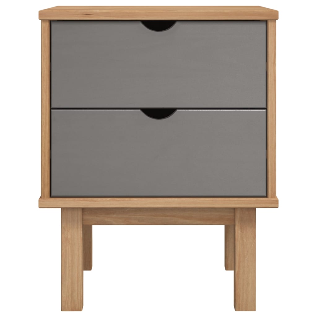 Nattbord Sengbord Brun og Grå OTTA 45x39x57 cm heltre furu