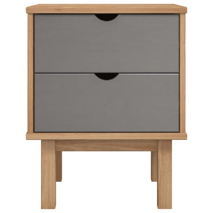 Nattbord Sengbord Brun og Grå OTTA 45x39x57 cm heltre furu