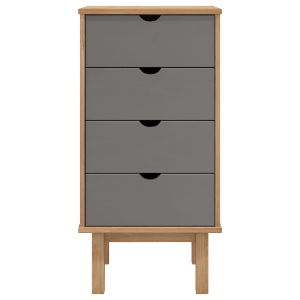 Kommode Brun og Grå OTTA 45x39x90 cm heltre furu