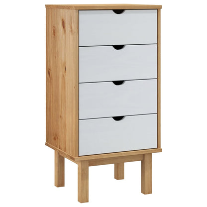 Kommode Brun og Hvit OTTA 45x39x90 cm heltre furu