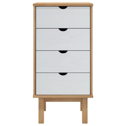 Kommode Brun og Hvit OTTA 45x39x90 cm heltre furu