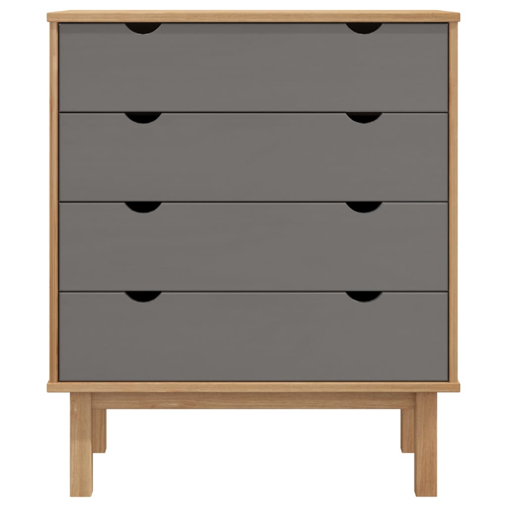 Kommode Brun og Grå OTTA 76,5x39,5x90 cm heltre furu