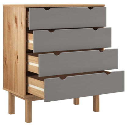 Kommode Brun og Grå OTTA 76,5x39,5x90 cm heltre furu