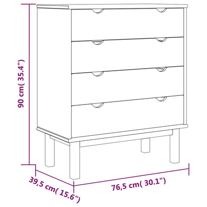 Kommode Brun og Grå OTTA 76,5x39,5x90 cm heltre furu
