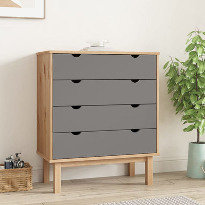 Kommode Brun og Grå OTTA 76,5x39,5x90 cm heltre furu