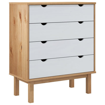 Kommode Brun og Hvit OTTA 76,5x39,5x90 cm heltre furu
