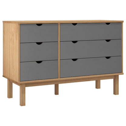 Kommode Brun og Grå OTTA 111x43x73,5 cm heltre furu