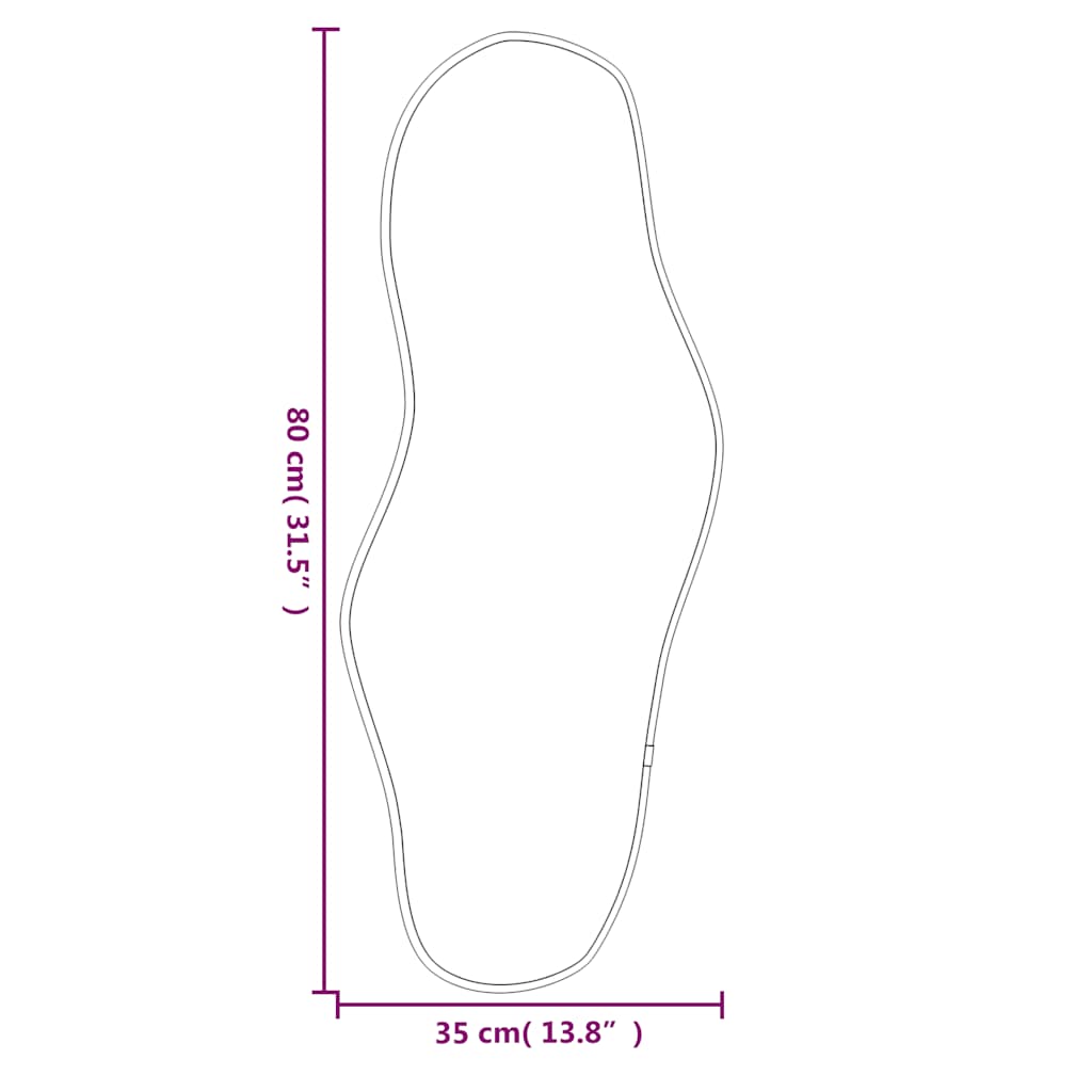 Veggspeil sølv 80x35 cm