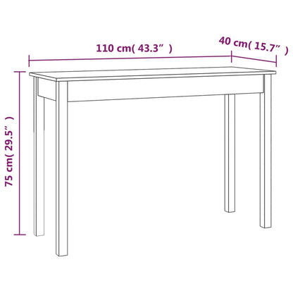 Avlastningsbord Konsollbord Hvit 110x40x75 cm heltre furu