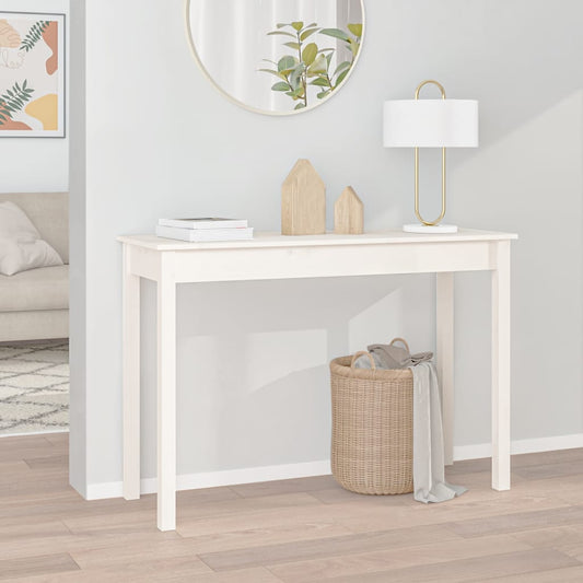 Avlastningsbord Konsollbord Hvit 110x40x75 cm heltre furu