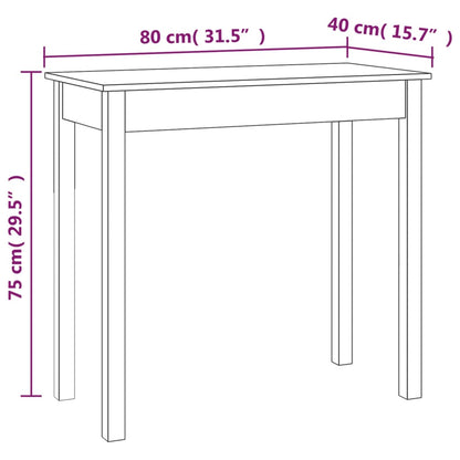 Avlastningsbord Konsollbord Hvit 80x40x75 cm heltre furu