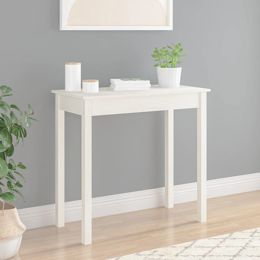 Avlastningsbord Konsollbord Hvit 80x40x75 cm heltre furu