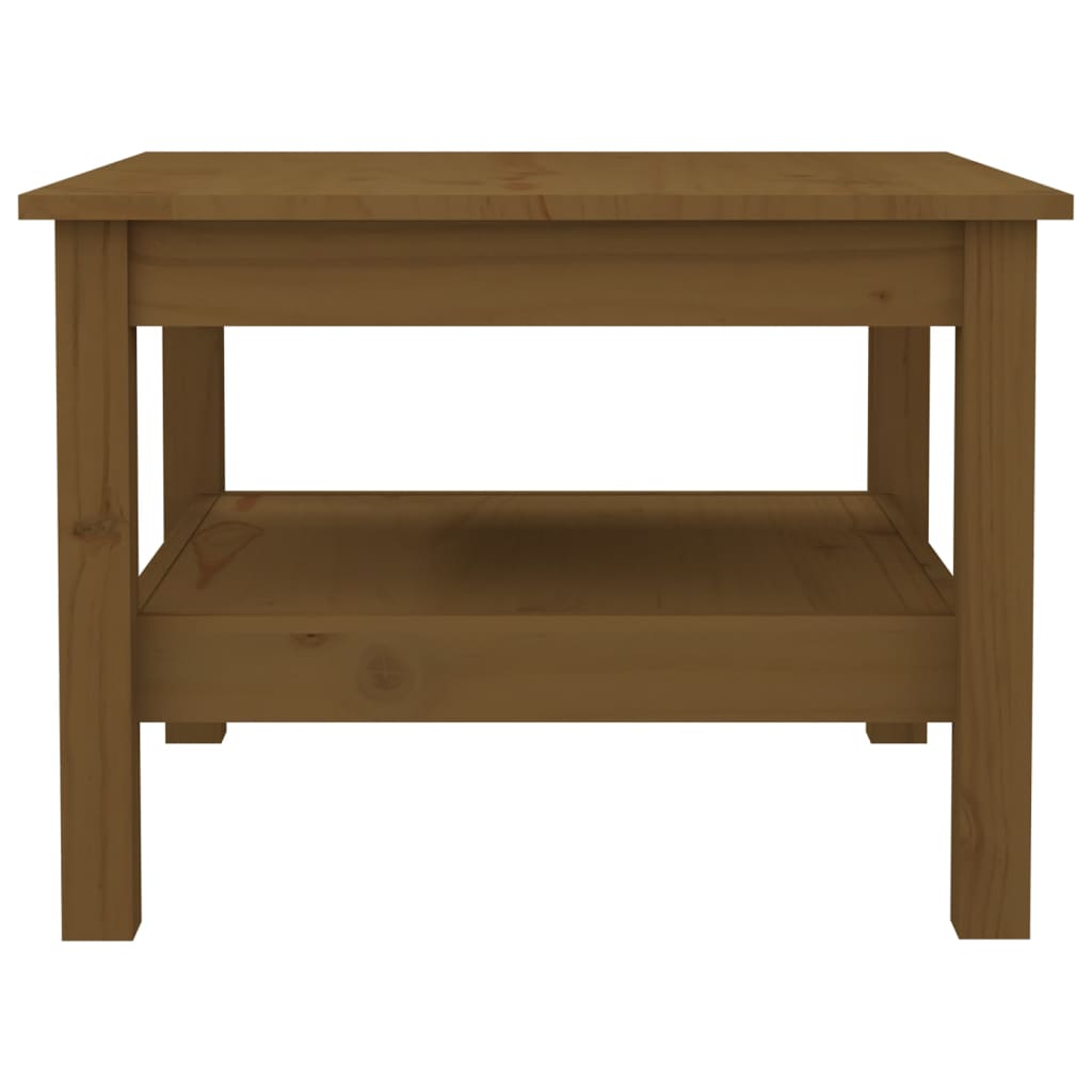 Salongbord Sofabord Tre heltre furu Honningbrun 55x55x40 cm