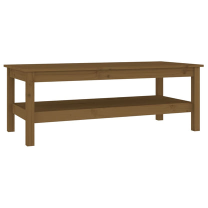 Salongbord Sofabord Tre heltre furu Honningbrun 110x50x40 cm