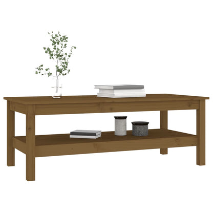 Salongbord Sofabord Tre heltre furu Honningbrun 110x50x40 cm