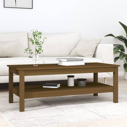 Salongbord Sofabord Tre heltre furu Honningbrun 110x50x40 cm
