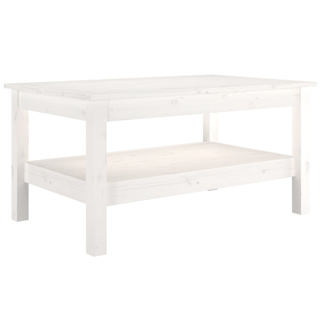 Salongbord Sofabord Hvit 80x50x40 cm heltre furu