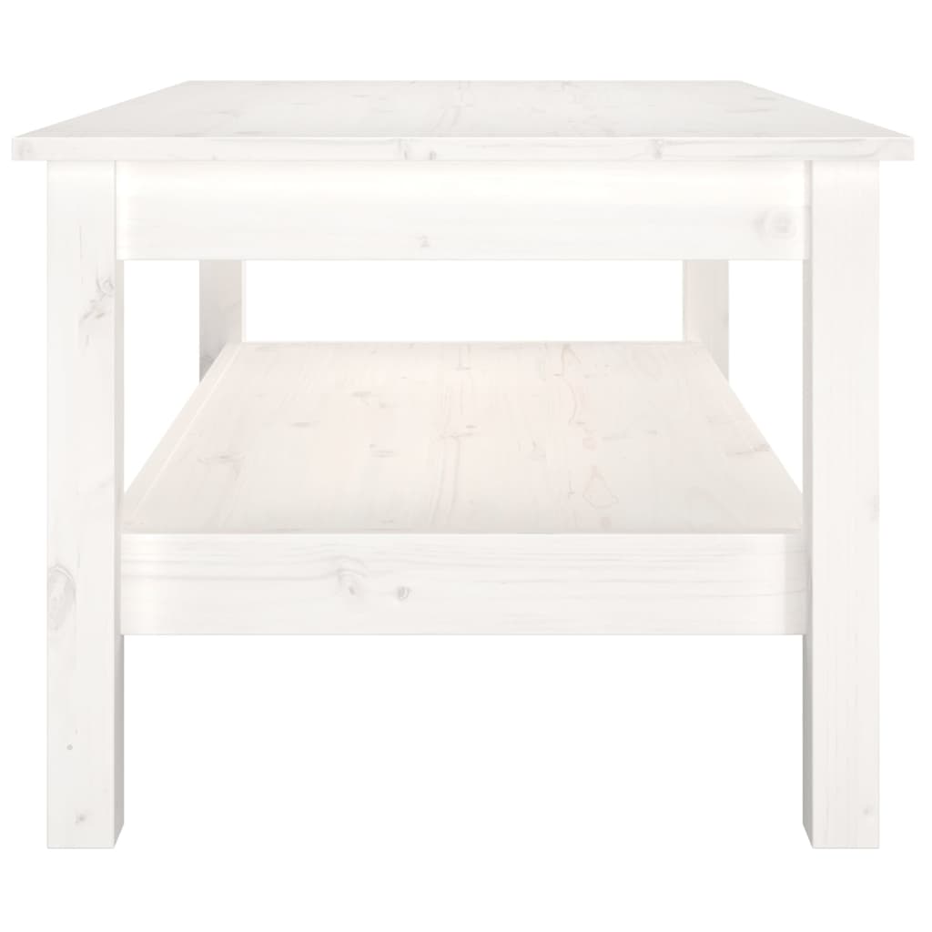 Salongbord Sofabord Hvit 80x50x40 cm heltre furu