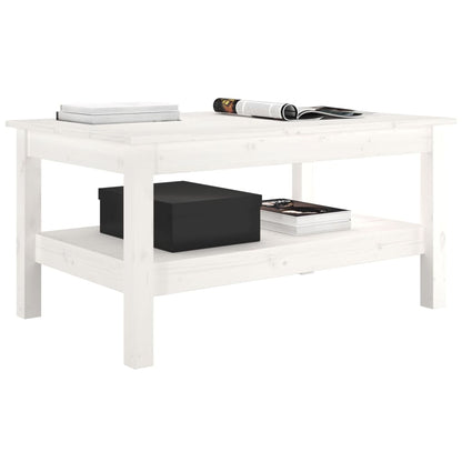 Salongbord Sofabord Hvit 80x50x40 cm heltre furu