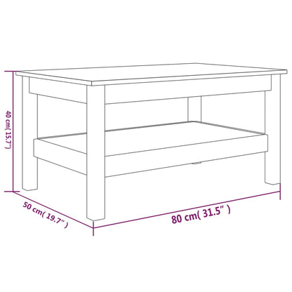 Salongbord Sofabord Hvit 80x50x40 cm heltre furu