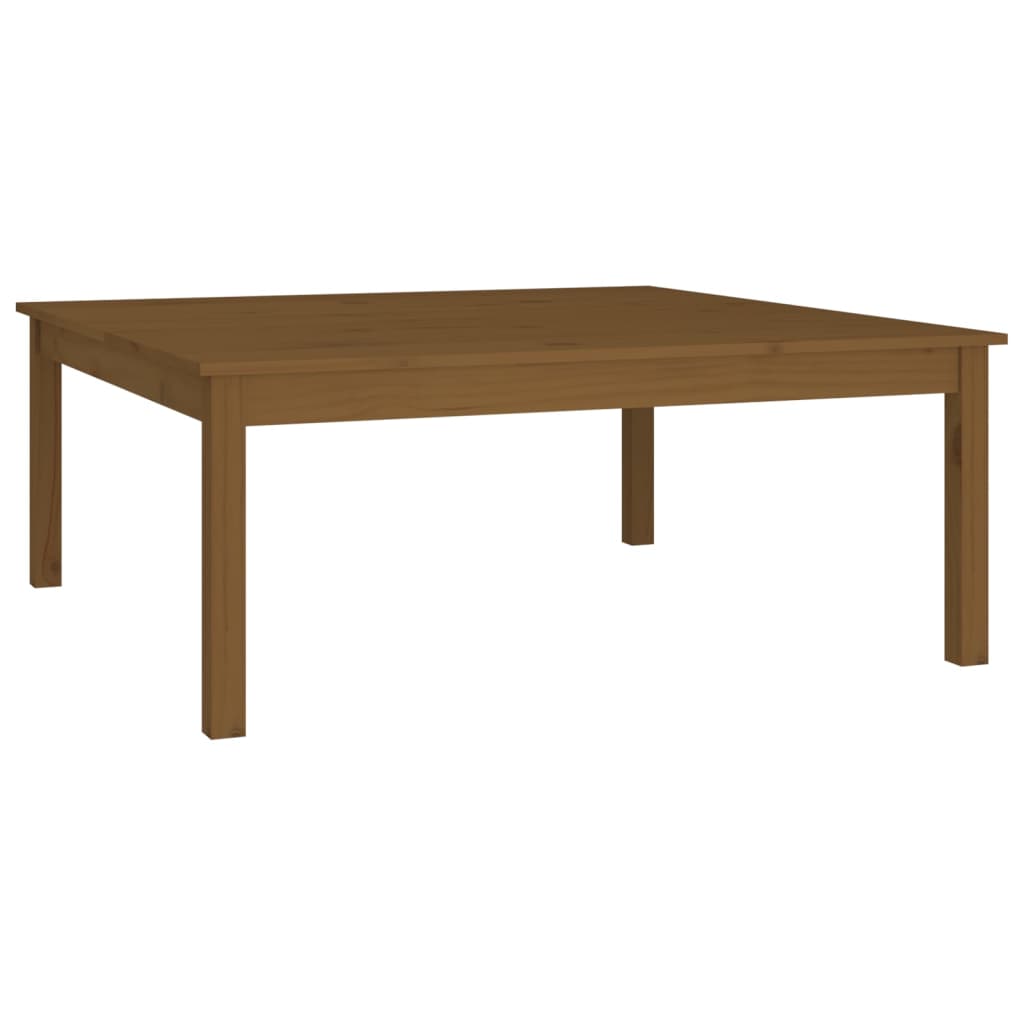 Salongbord Sofabord Tre heltre furu Honningbrun 100x100x40 cm