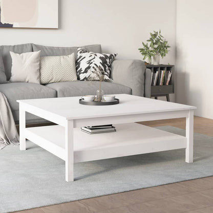 Salongbord Sofabord Hvit 100x100x40 cm heltre furu