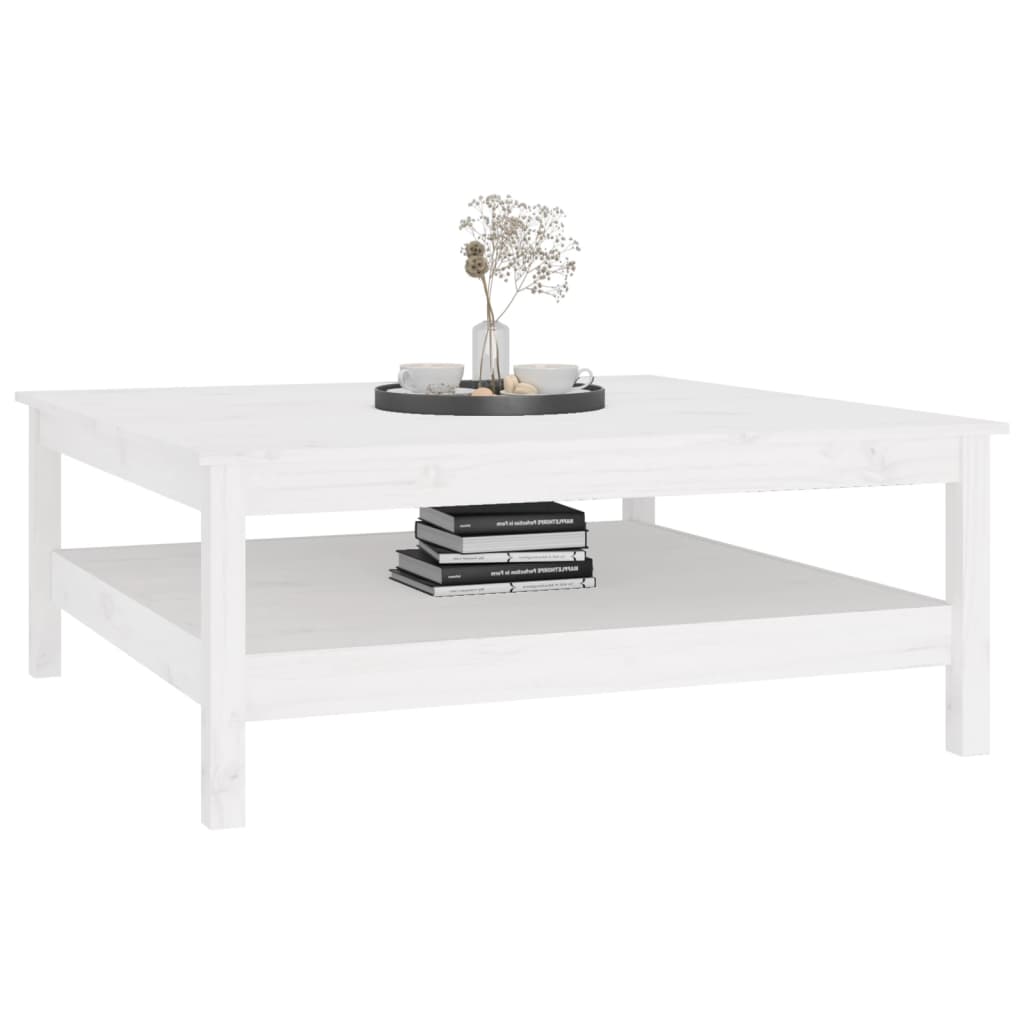 Salongbord Sofabord Hvit 100x100x40 cm heltre furu