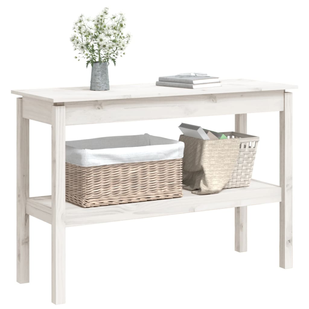 Avlastningsbord konsollbord Hvit 110x40x75 cm heltre furu