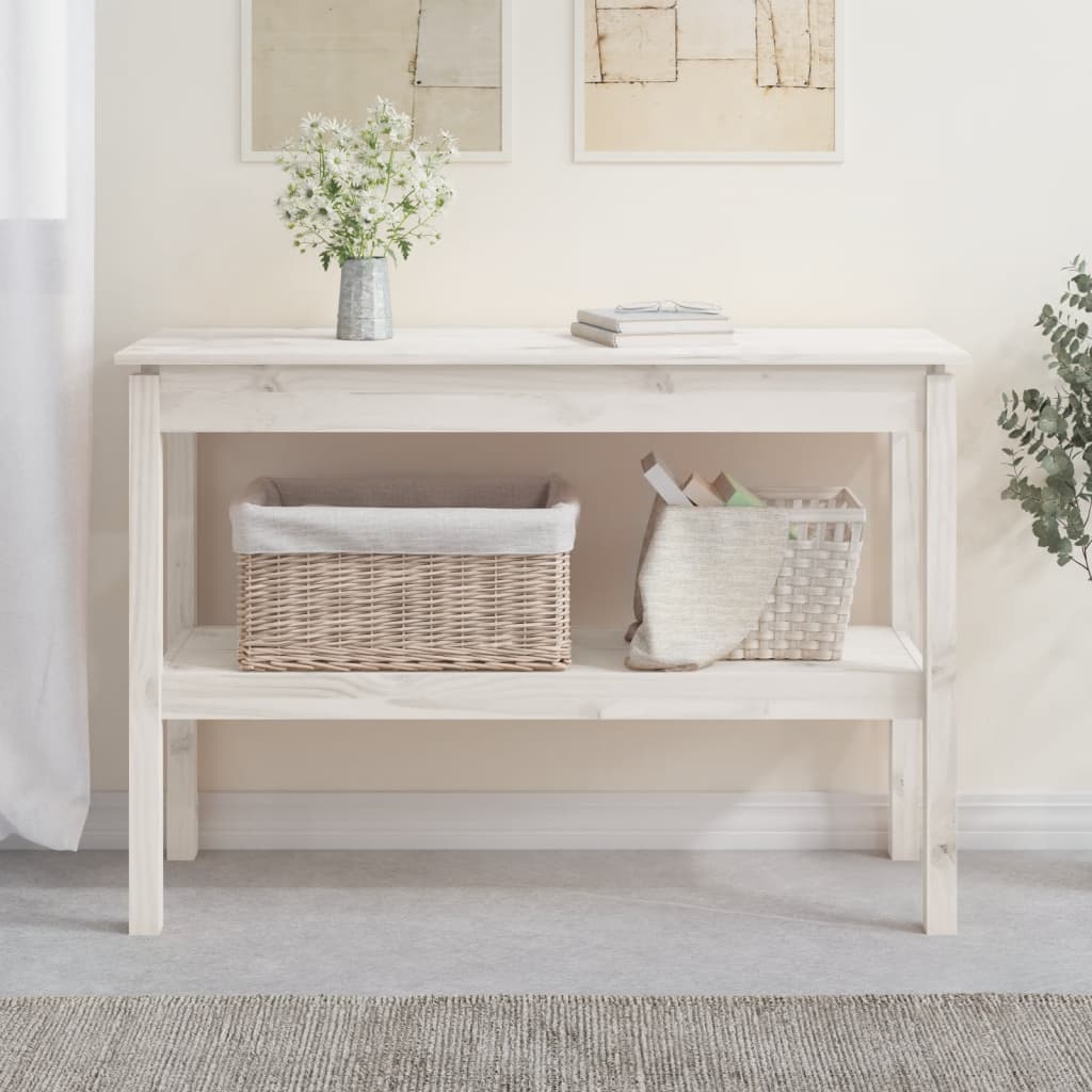 Avlastningsbord konsollbord Hvit 110x40x75 cm heltre furu