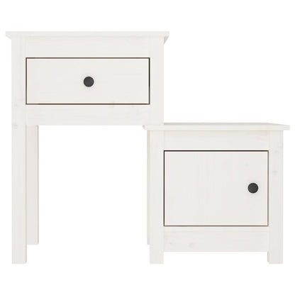 Nattbord 2 stk hvit 79,5x38x65,5 heltre furu