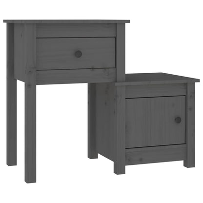 Nattbord Sengbord Grå 79,5x38x65,5 heltre furu
