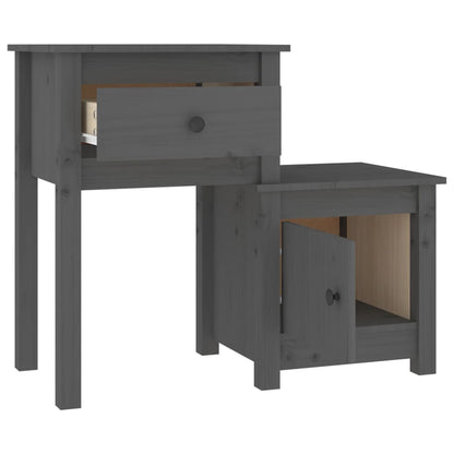 Nattbord Sengbord Grå 79,5x38x65,5 heltre furu