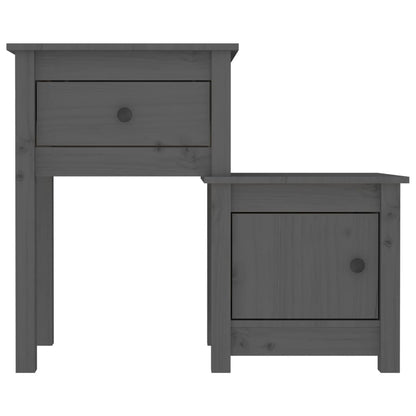 Nattbord Sengbord Grå 79,5x38x65,5 heltre furu
