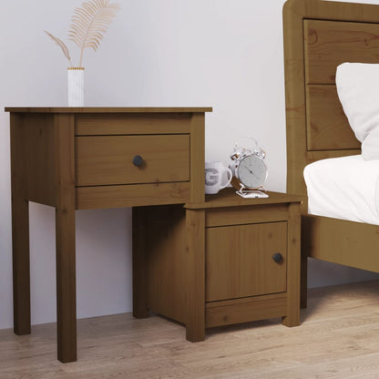 Nattbord Sengbord Honningbrun 79,5x38x65,5 cm heltre furu