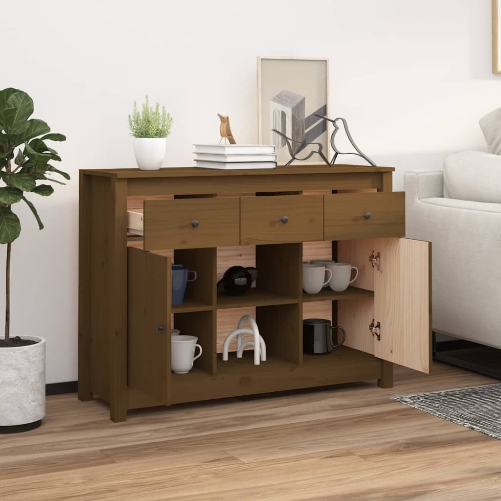Skjenk honningbrun 100x35x74,5 cm heltre furu