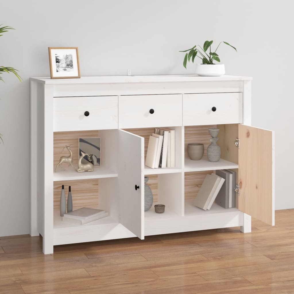 Skjenk Hvit 100x35x74 cm heltre furu
