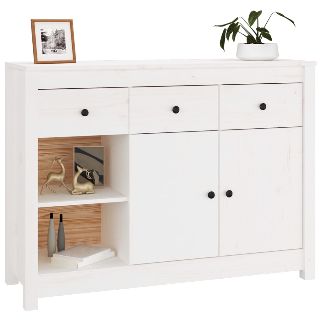 Skjenk Hvit 100x35x74 cm heltre furu