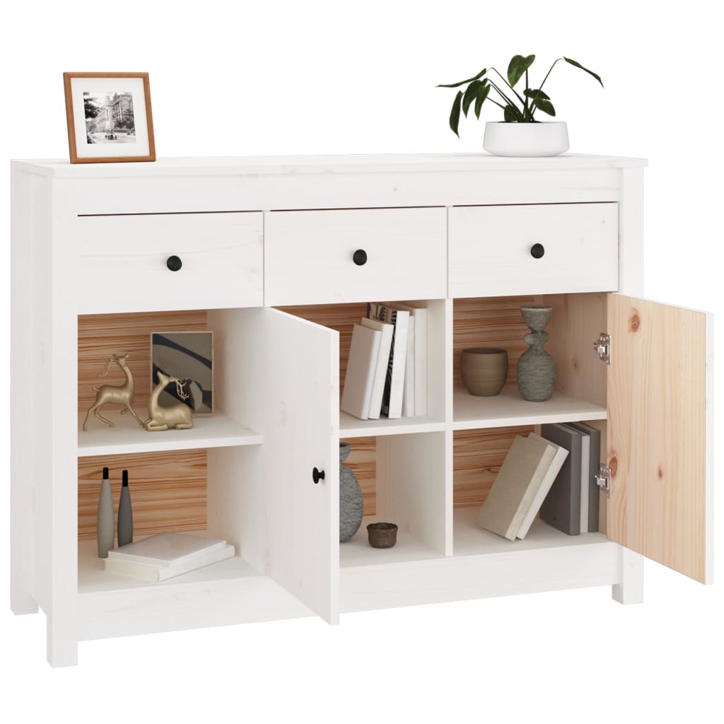 Skjenk Hvit 100x35x74 cm heltre furu