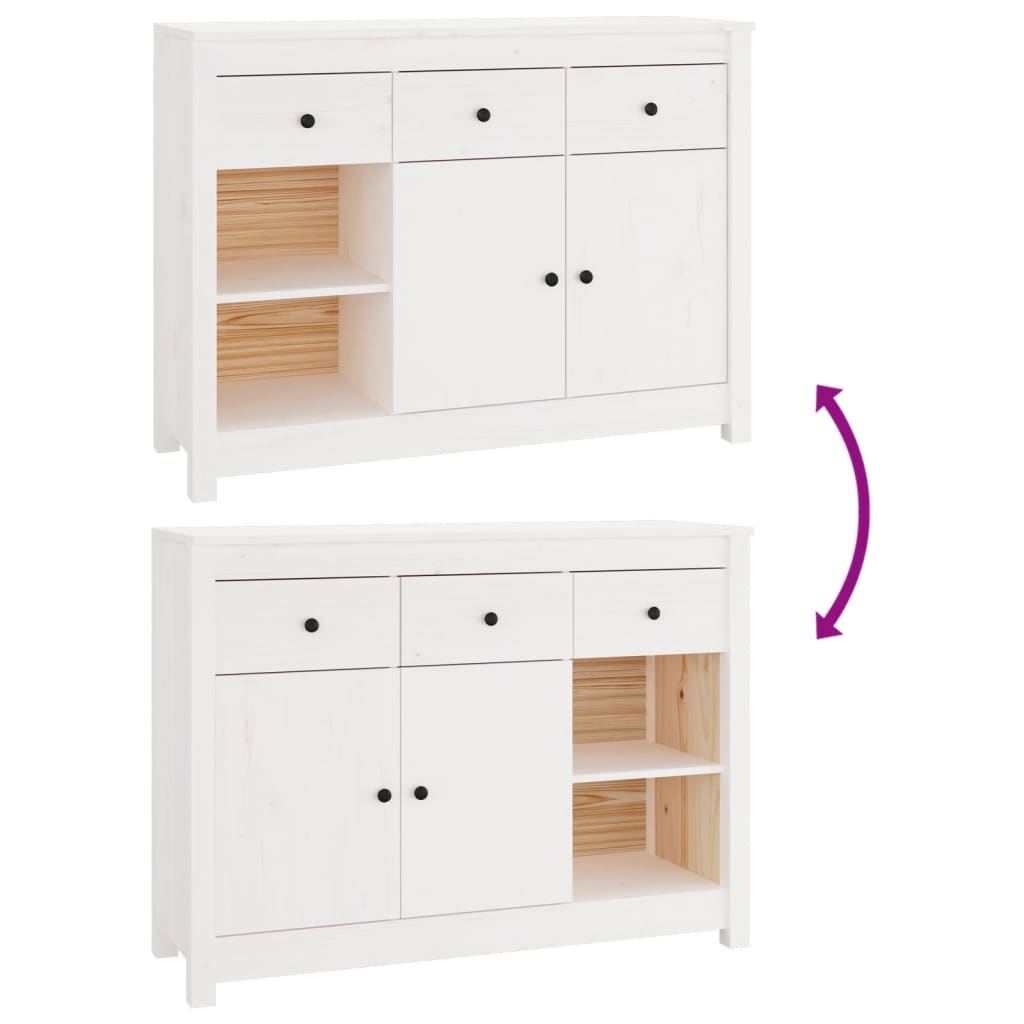 Skjenk Hvit 100x35x74 cm heltre furu