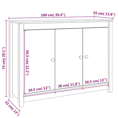 Skjenk Honningbrun 100x35x74 cm heltre furu