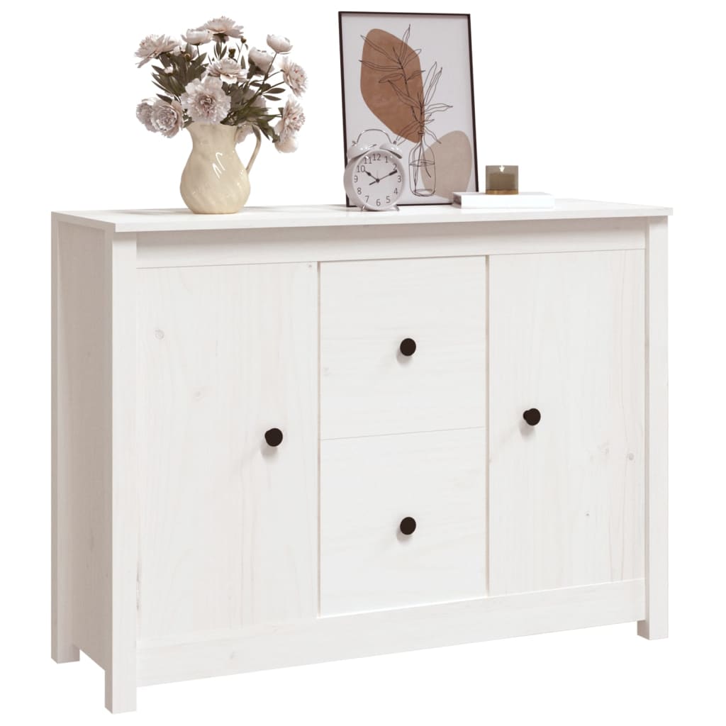 Skjenk Hvit 100x35x74 cm heltre furu